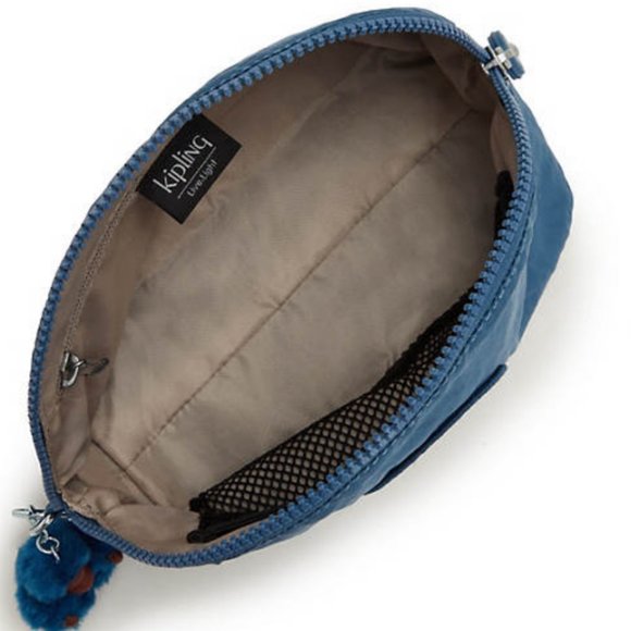 Kipling Zadok Night Teal Tonal Cosmetic Pencil Case Pouch Bag Accessory nwt - Picture 3 of 15